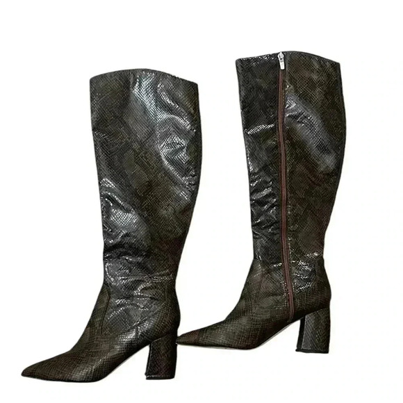 Marc Fisher Snakeskin Pattern Knee-High Boots - Picture 3 of 4